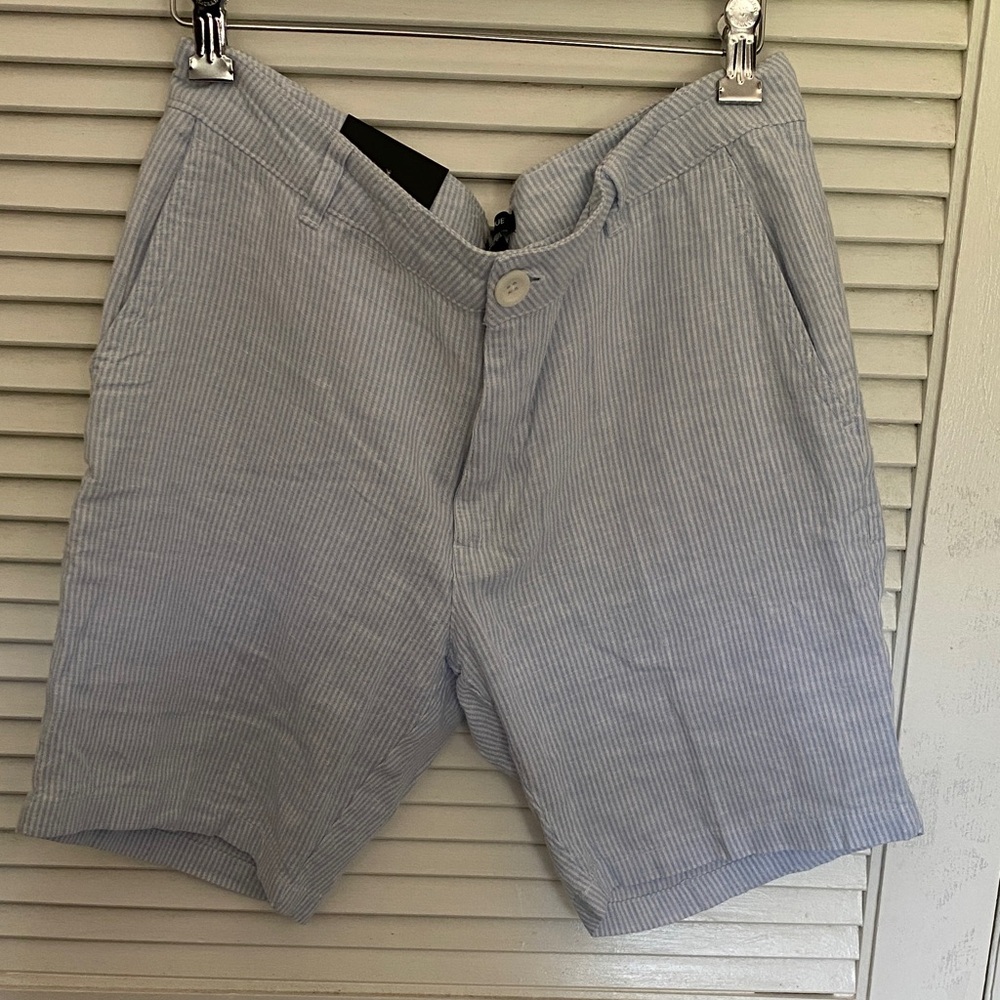 Saks Fifth Avenue Light Blue Striped Shorts